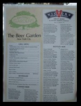 Battery Gardens Beer Garden menu