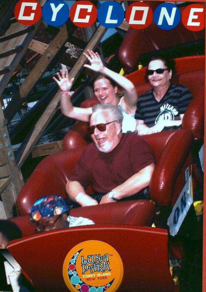 Kelsey Sherri and Dennis on the Cyclone at Coney Island