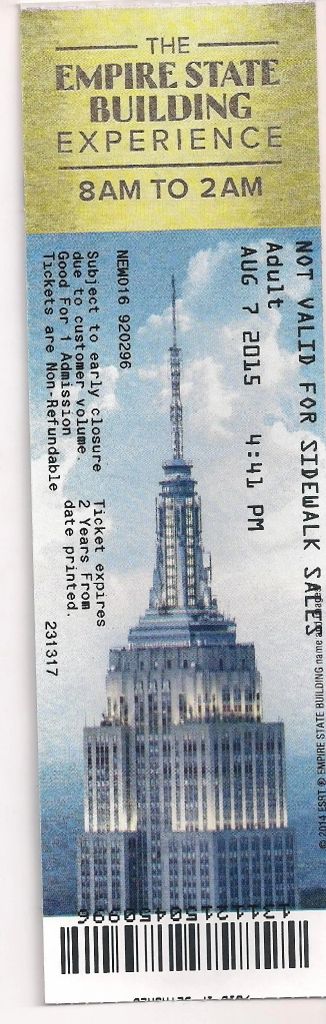 Empire State building ticket