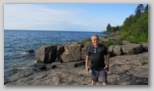 Helton on the shore of Lake Superior in Minnesota