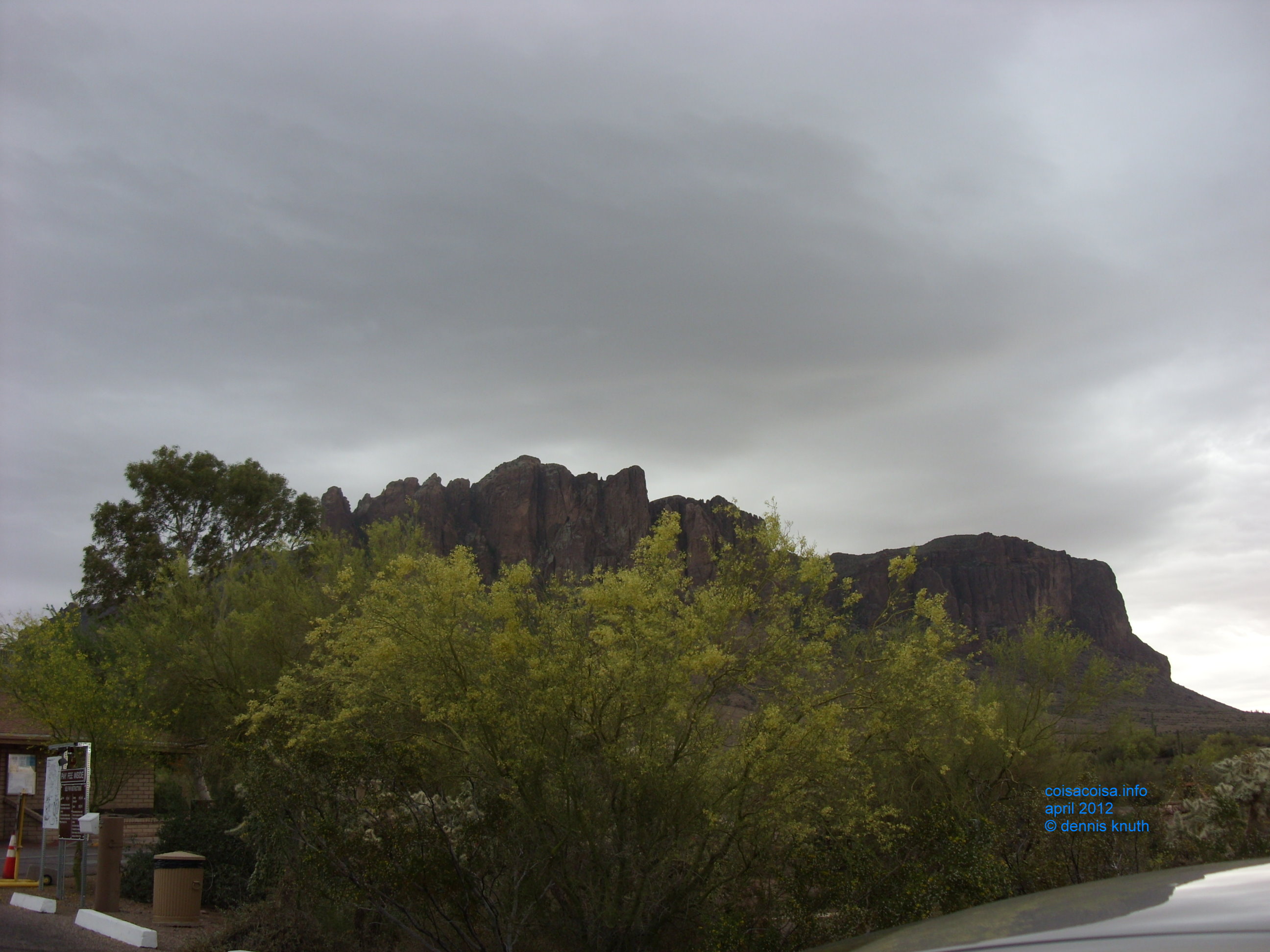 Superstition Mountains in the rain