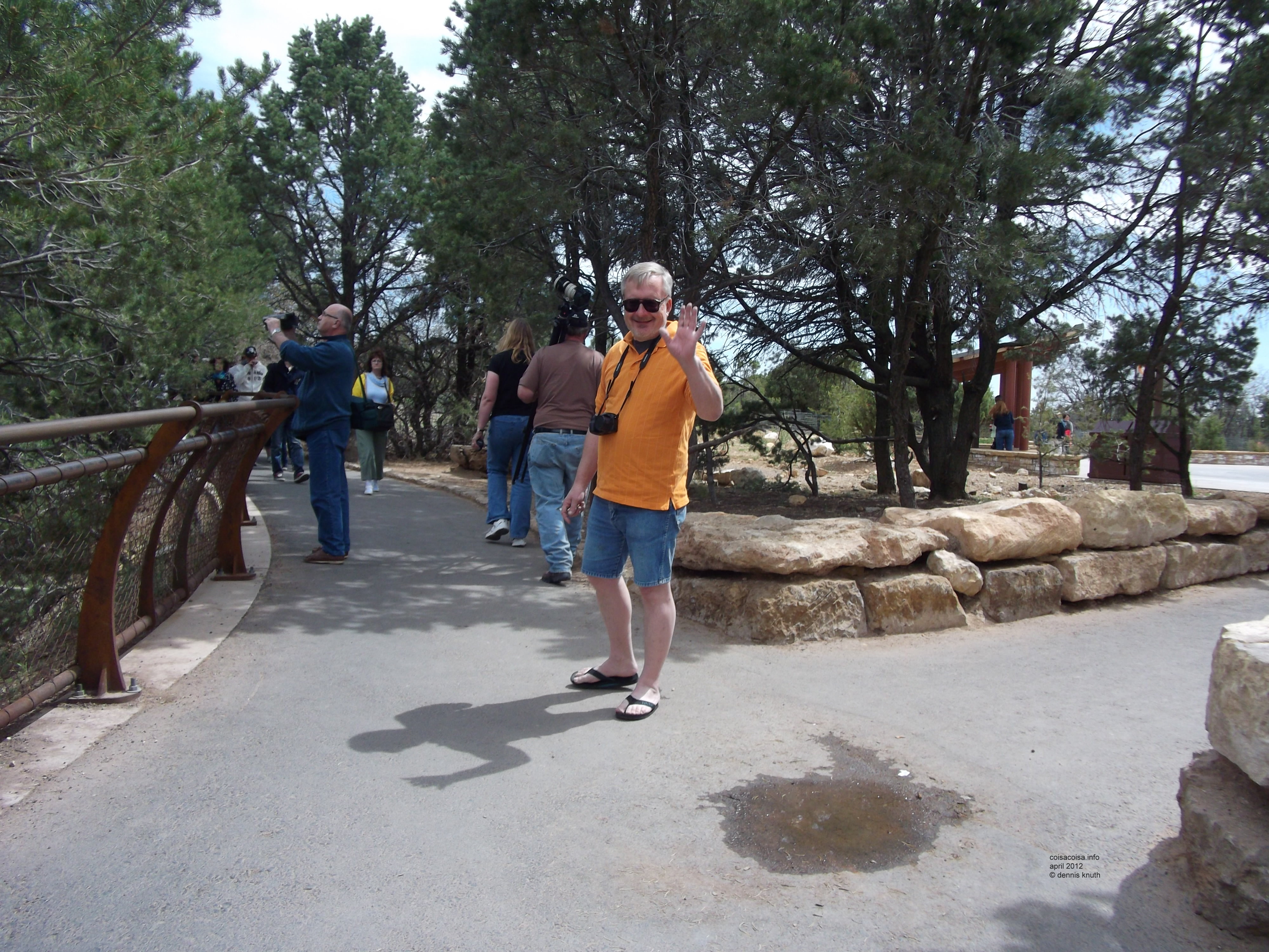 Dennis at the Grand Canyon with Stella and Orestus