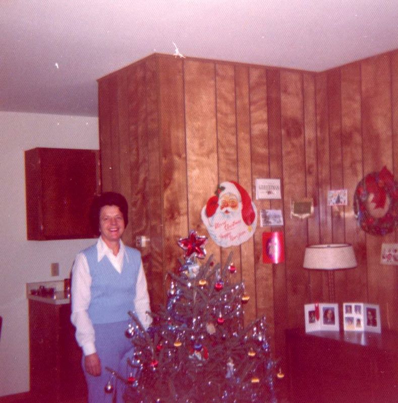 Emogene at Xmas in 1973