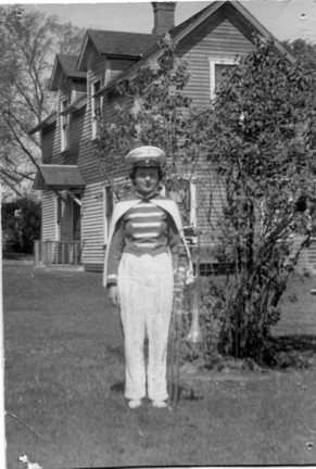 Emogene Grams in 1942 with her trombone