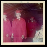 Dennis promenading to graduation