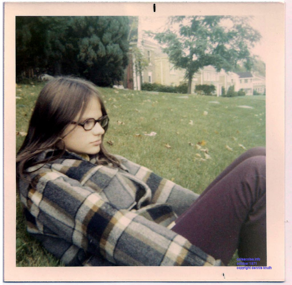 Sherri waiting for the Bus with Dennis