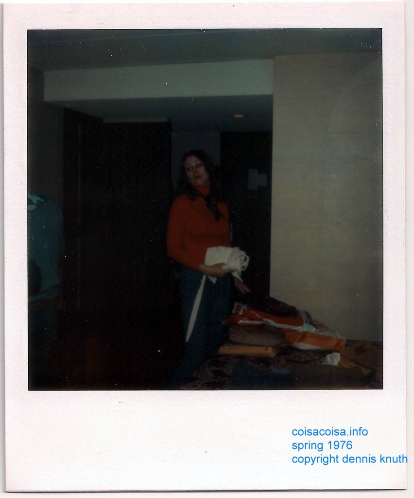 Barb unpacking her shopping treasures