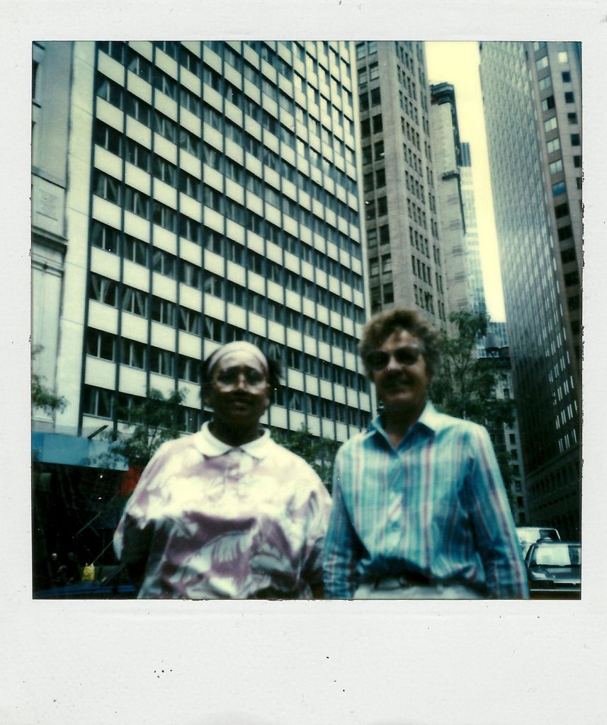 Emogene Knuth and Ruby Bennett near th seaport museum