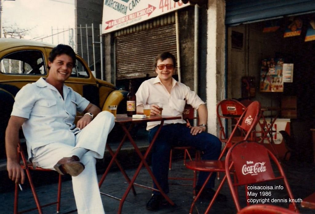 Peter and Dennis share a drink as the tour starts
