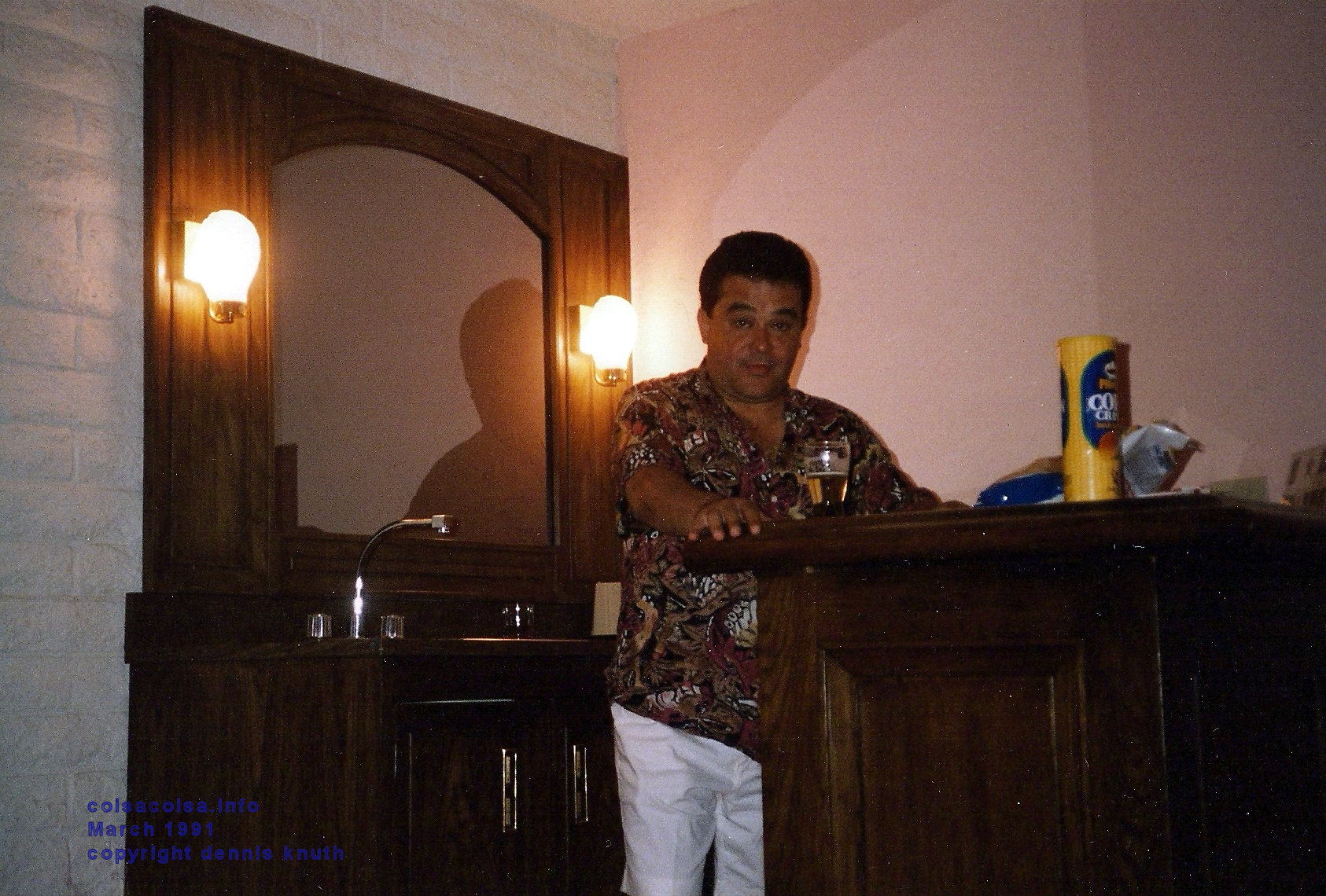 Helton having a Beer at the Embassy Suites