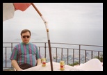 Dennis at the cafe at Christ the redeemer
