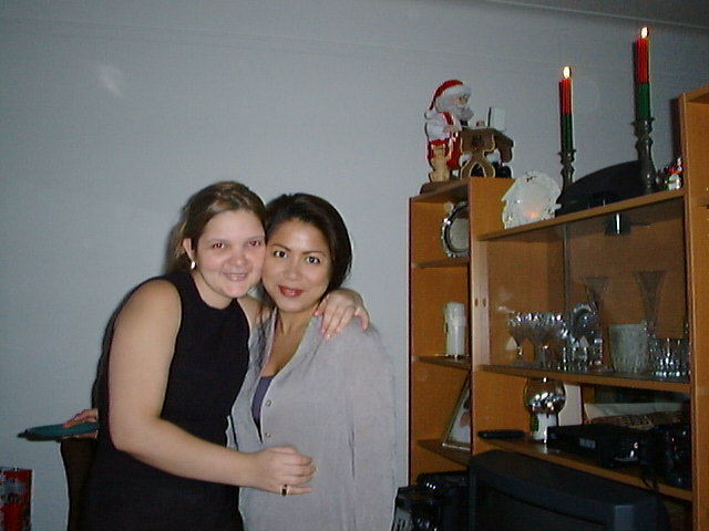 Christmas Party Hug Rosangela and Pricilla