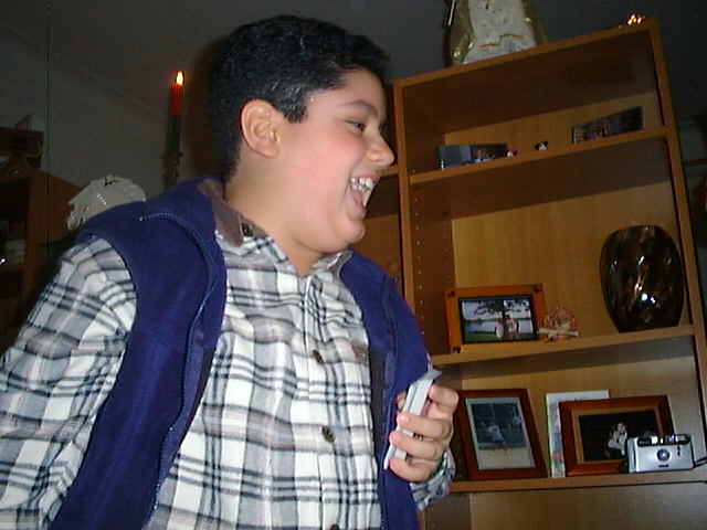 Raphael thinks times are funny at Christmas time