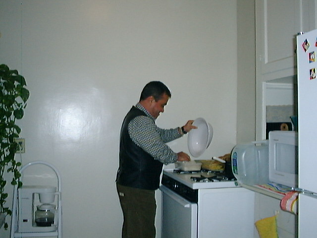 Helton in the Christmas party kitchen