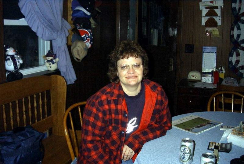 Sherri in the farm house entry way