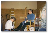 Helton Gets his shoes shined while he sips a beer at the Rodeo January 13, 2001