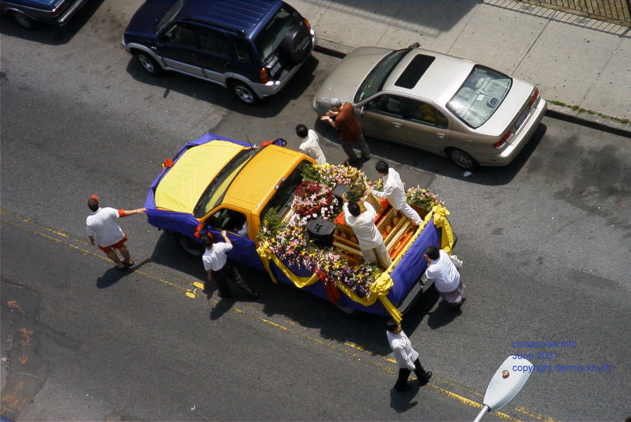 Buddhist Funeral Truck with Ashes of Deceased