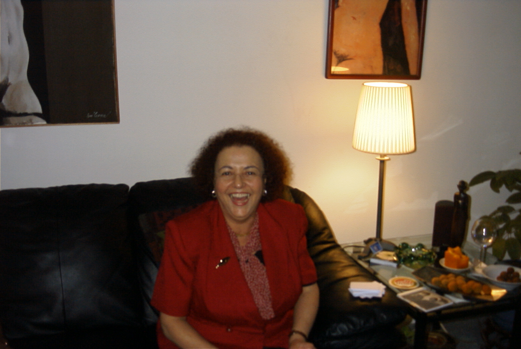 Janine on the sofa