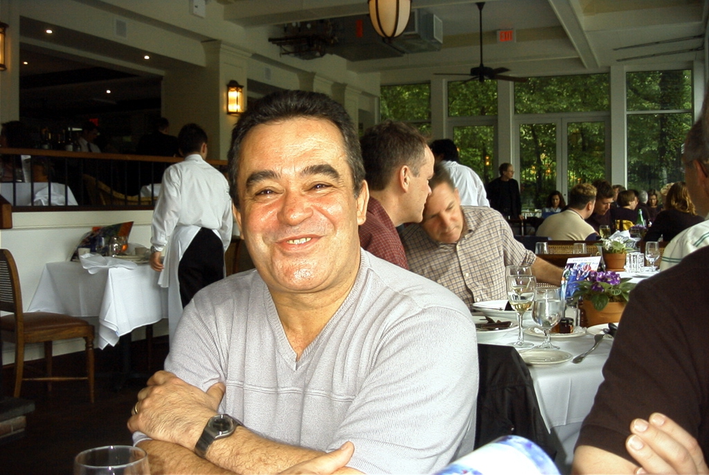 Helton at the final restaurant with Janine in 2003