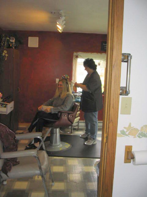 Kelly in the hair seat