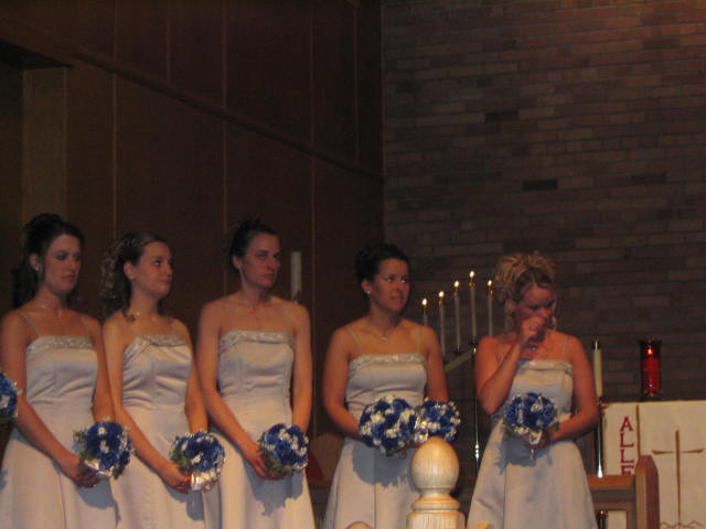 A brides maid weeps