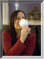 Thacila drinks a strong drink