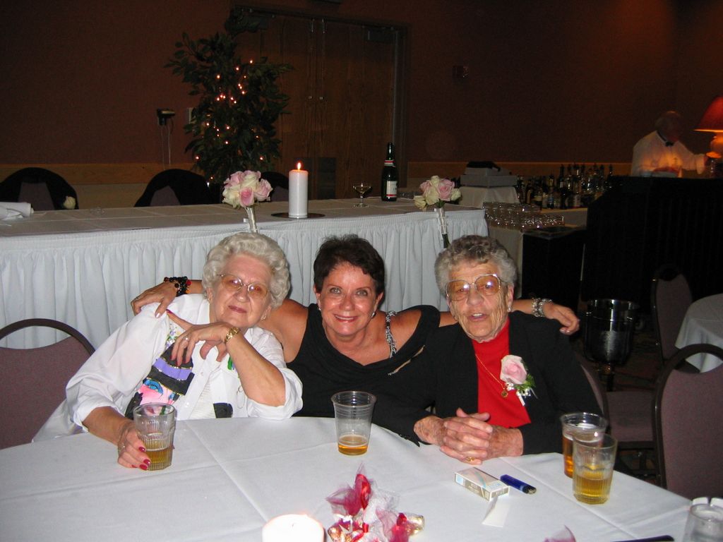 Janice Solie, Norma Rezente, and Emogene at the Wedding