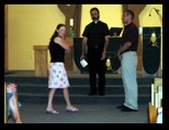 Groom and bride rehearse