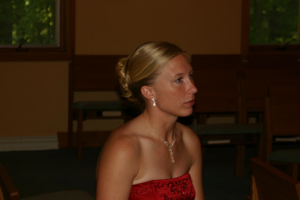 Waiting for the wedding to happen in red.  Julia's Bridesmade