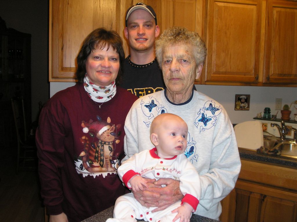 Sherri, Nathan, Emogene Knuth and Jared in 2005