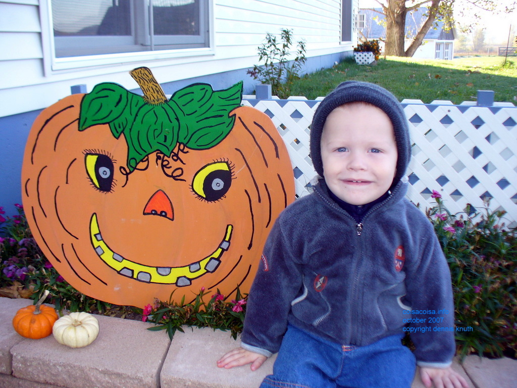 Great Grandma Emogene made this wood Jack-O-Latern
