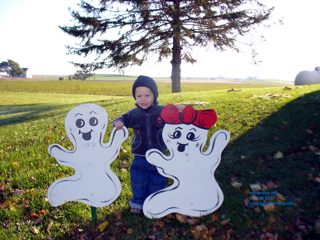 Mr and Mrs Ghosts carved by Emogene