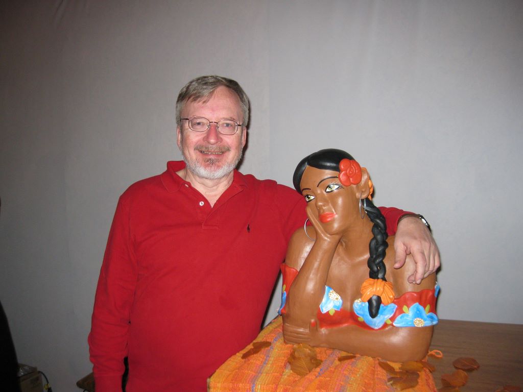 Dennis with woman waiting for a husband