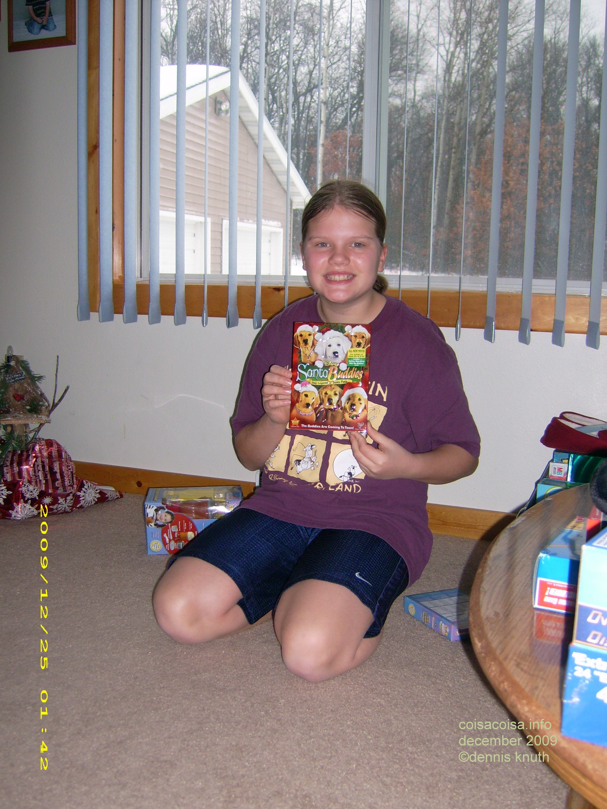 Kelsey shows off a Christmas Gift