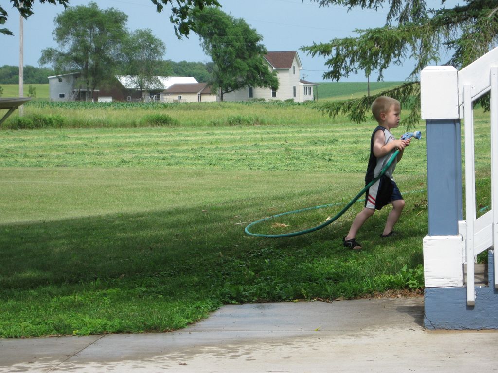 Jared Pulling the Hose