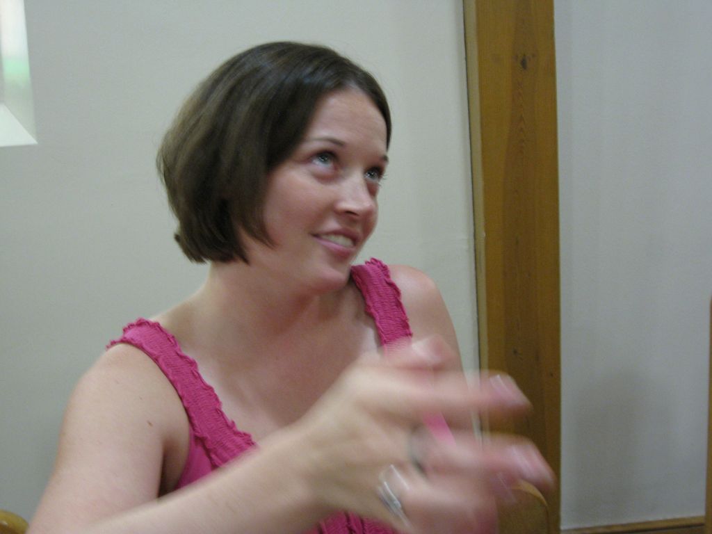 Julia gesturing