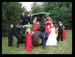 Bridal party and John Deer