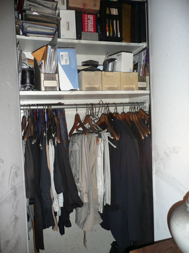 Damage in the second bathroom closet