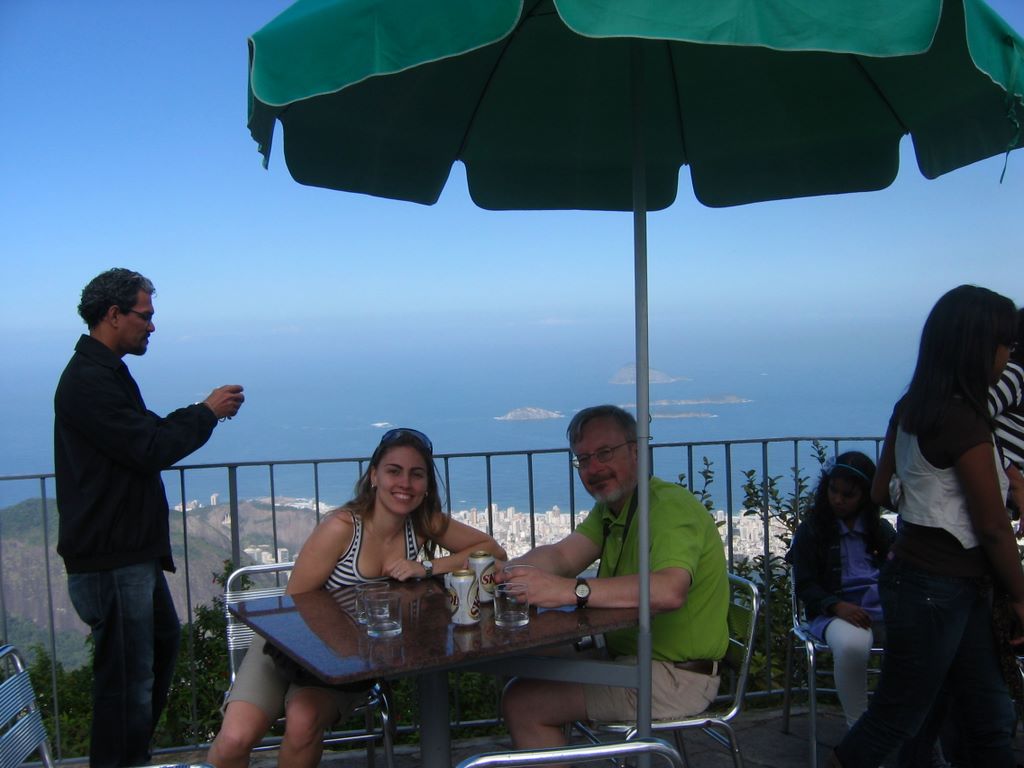 Dennis and Katia under the umbrella