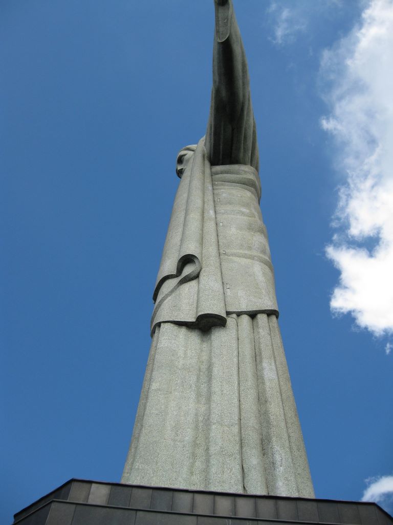 The side of the statue