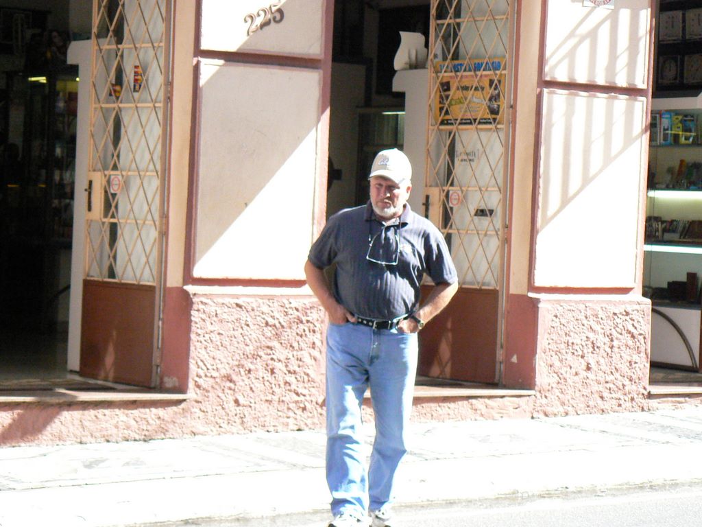 Gary crossing a street thinking of Diamonds in Brazil