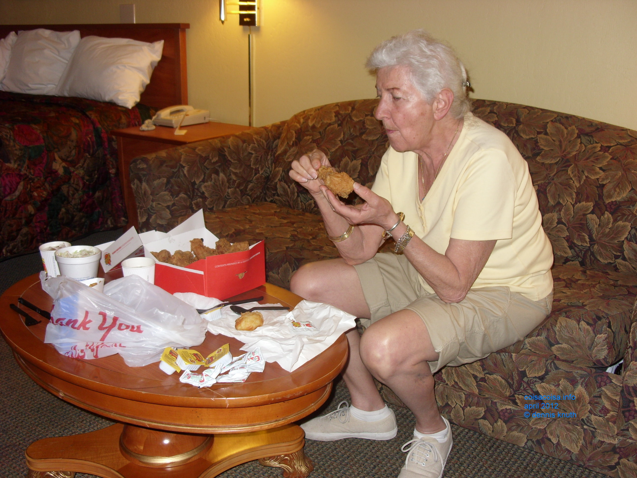 Stella tasting Churches Chicken