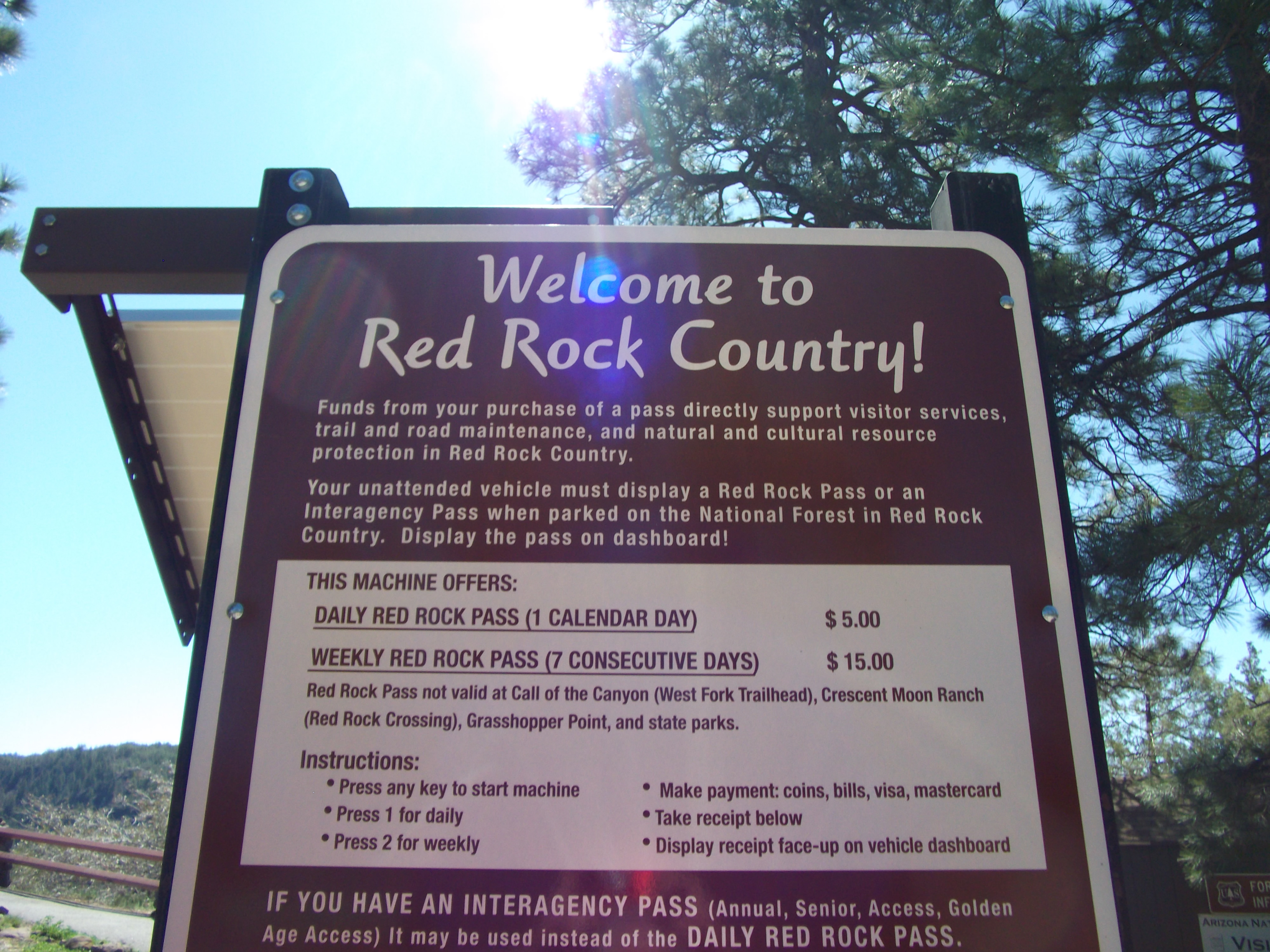 Park Fees for Red Rock Canyon Pass