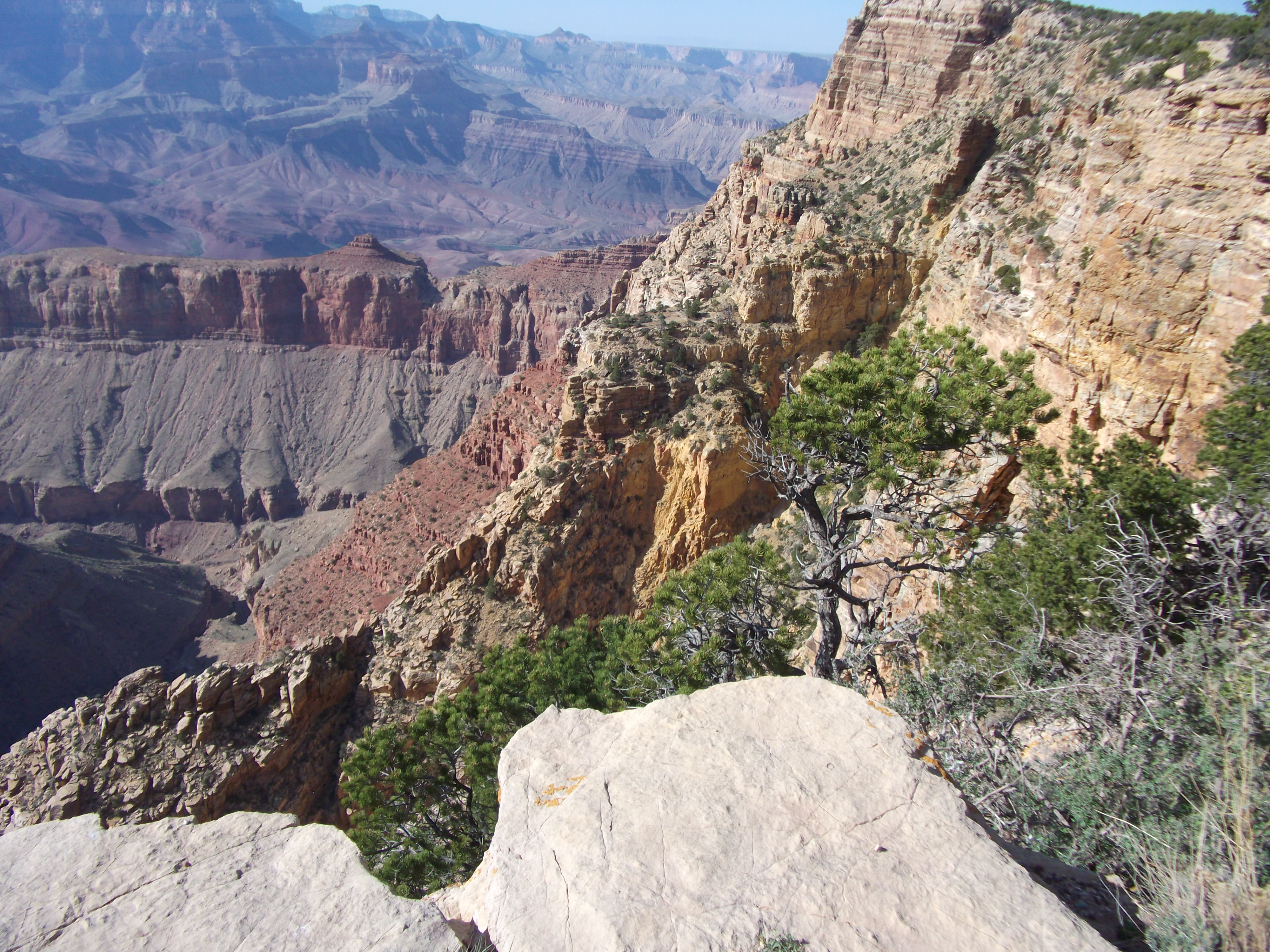 Rocks jutting up and down from erosion