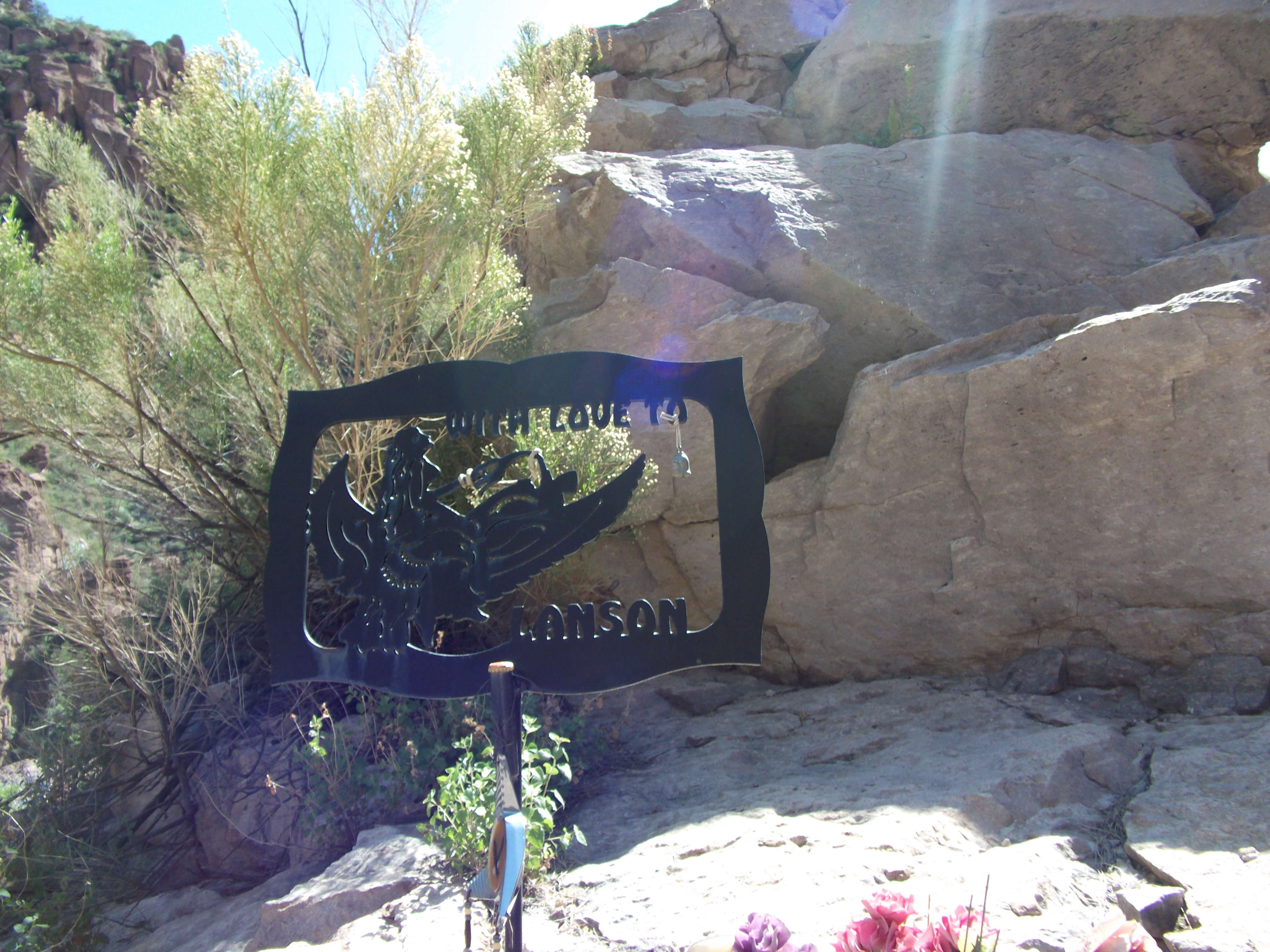 Roadside marking a death along the way to Phoenix