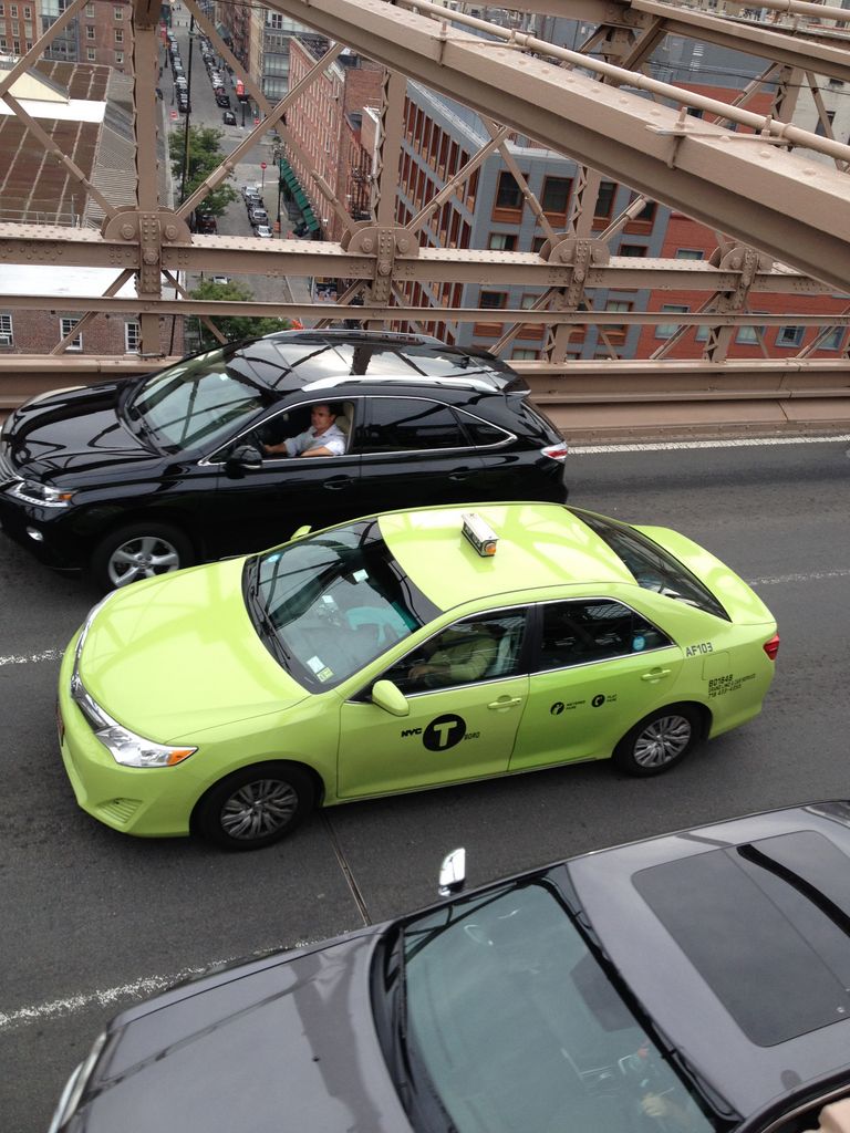 Car passing on the bridge