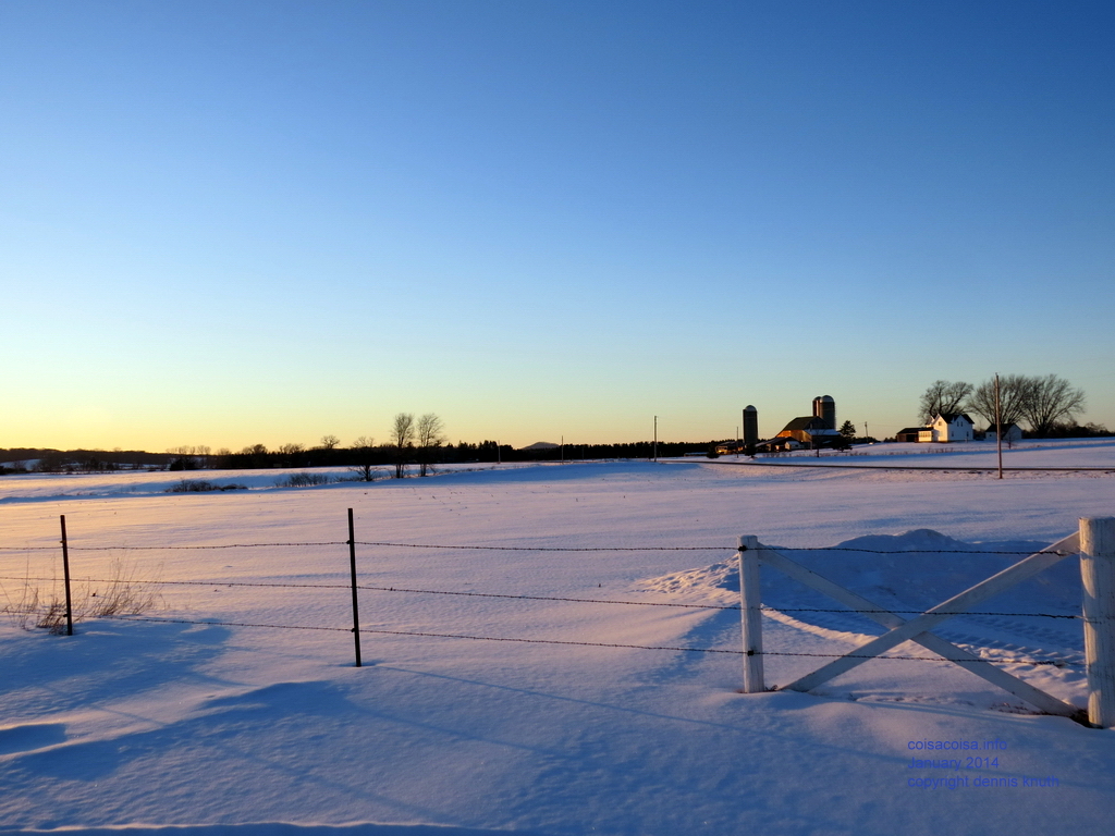 Setting Sun set snow aflame in cinnamon