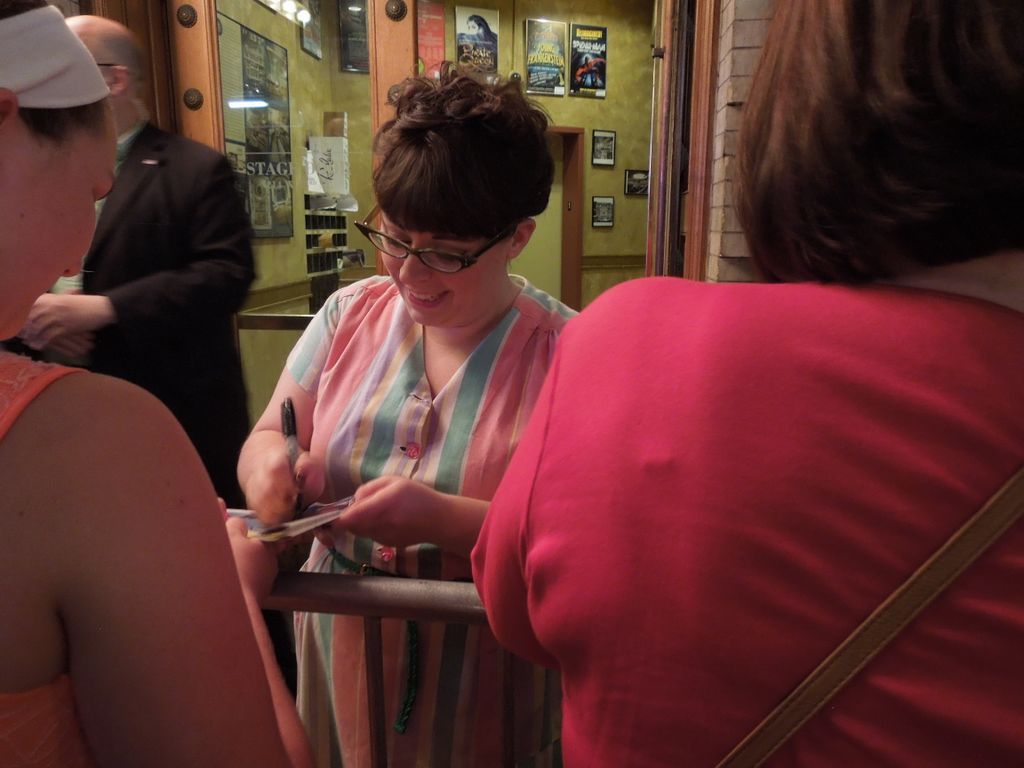 Jackie Hoffman signing augtographs
