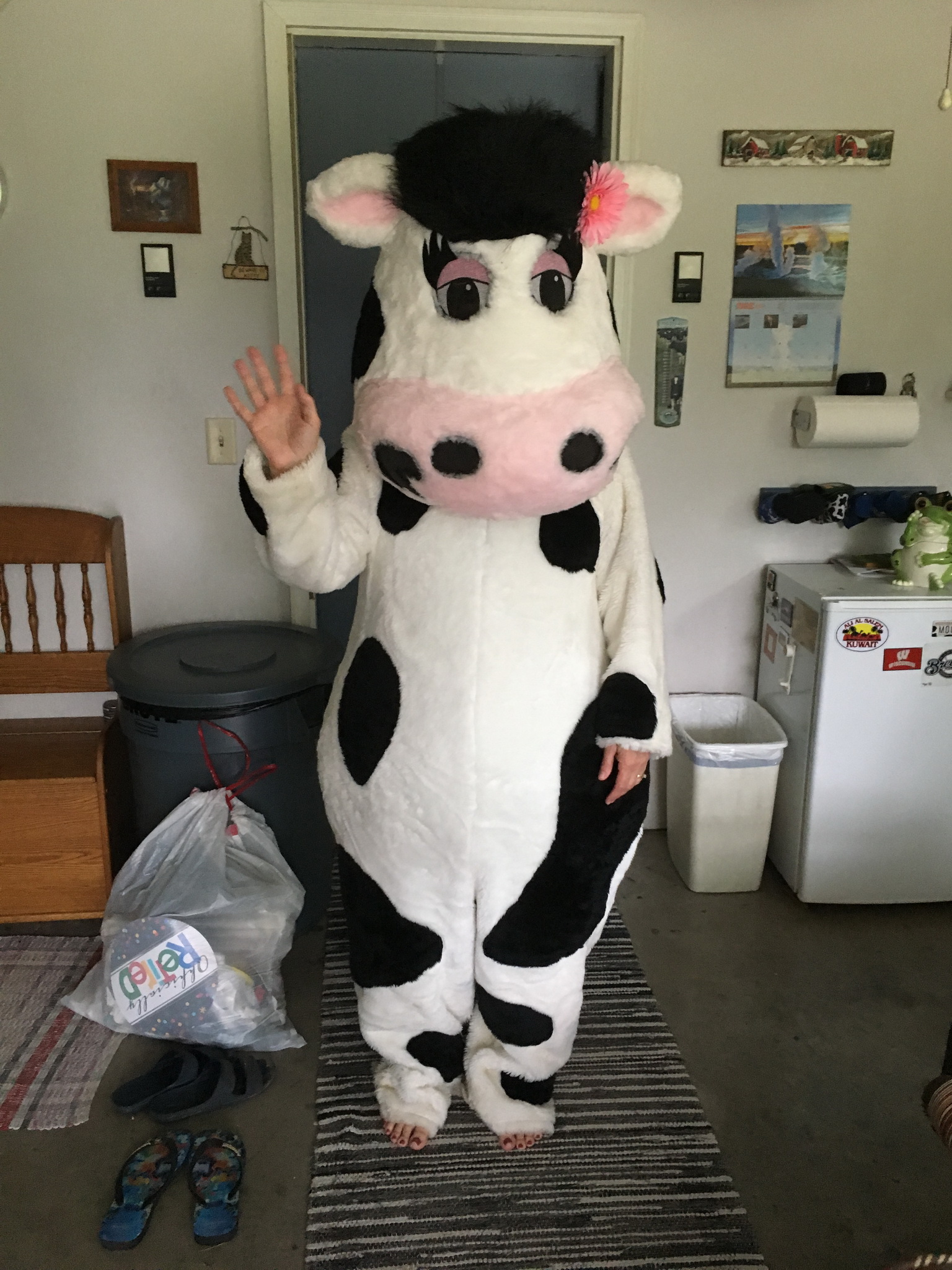 My sister Sherri is a cow with pink toenails