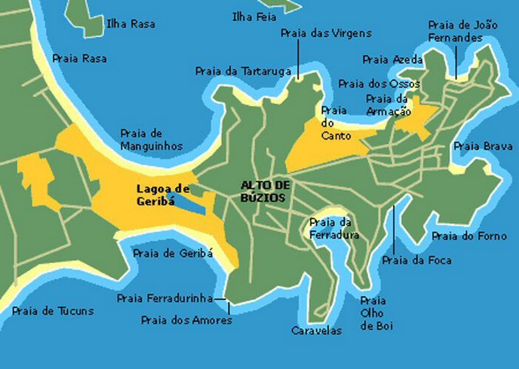 Map of the Buzios Peninsula